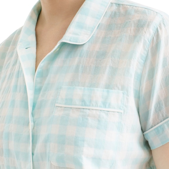 J.CREW Gingham Pajama Top - Picture 6 of 8